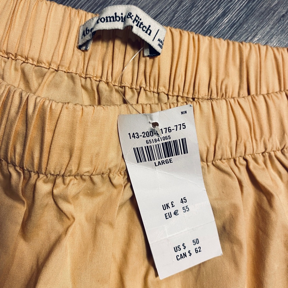 NWT Abercrombie & Fitch Peach Tiered Mini Skirt Smocked Waist 143-200-0176-775